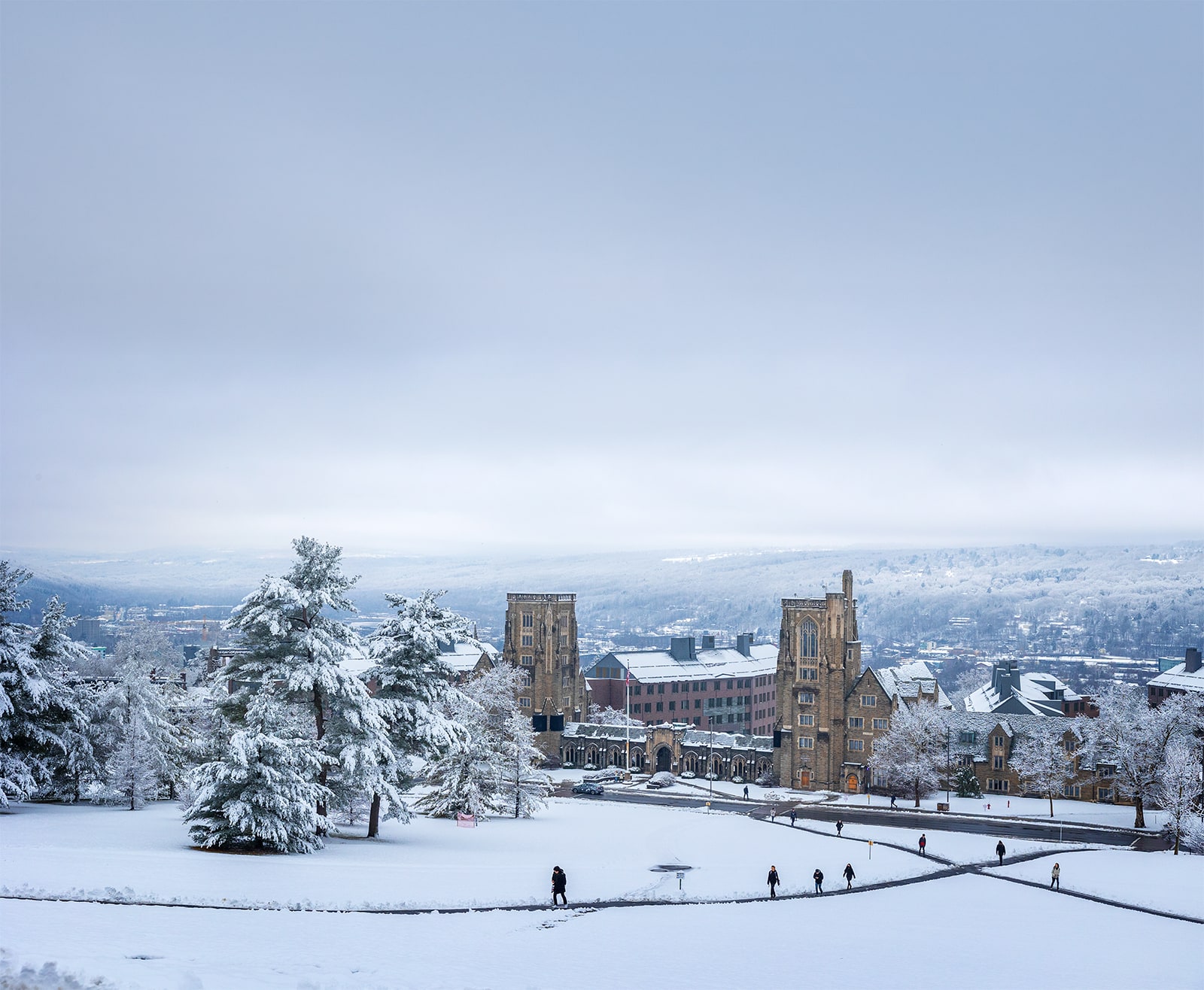 cornell campus in the snow